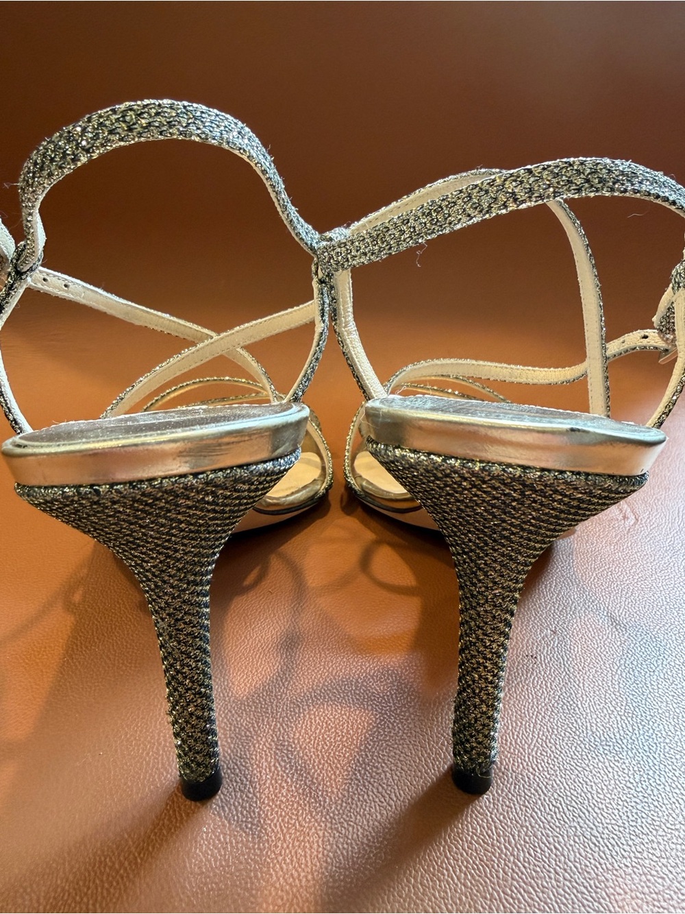 Jimmy Choo Silver Metallic Strappy Heeled Sandals - Picture 8 of 13